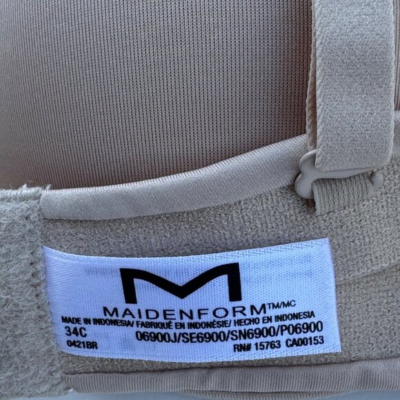 Maidenform Women's Side Smoothing Multiway Strapless Bra Beige Size 34C NWT - Picture 3 of 14